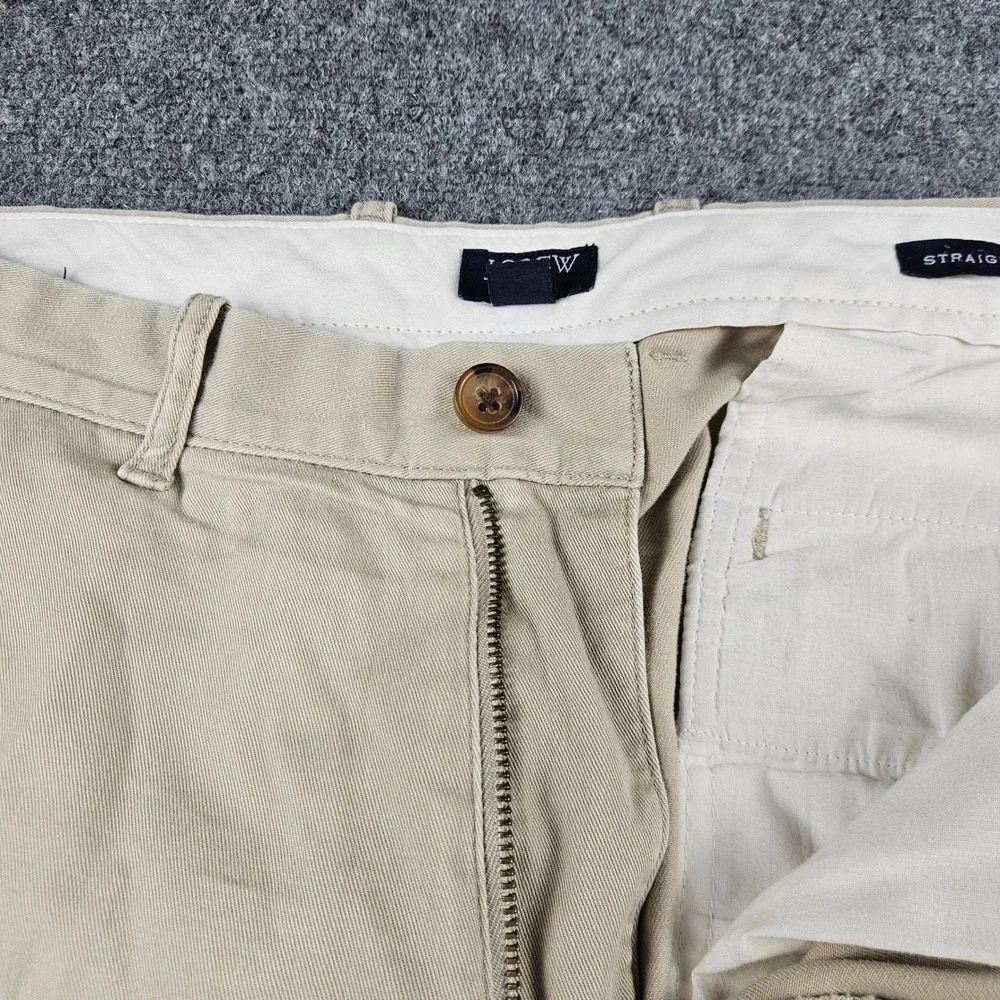 J.Crew Flex Straight‎ Fit Chino Pants Mens 33x30 Khaki Tan Stretch Trousers